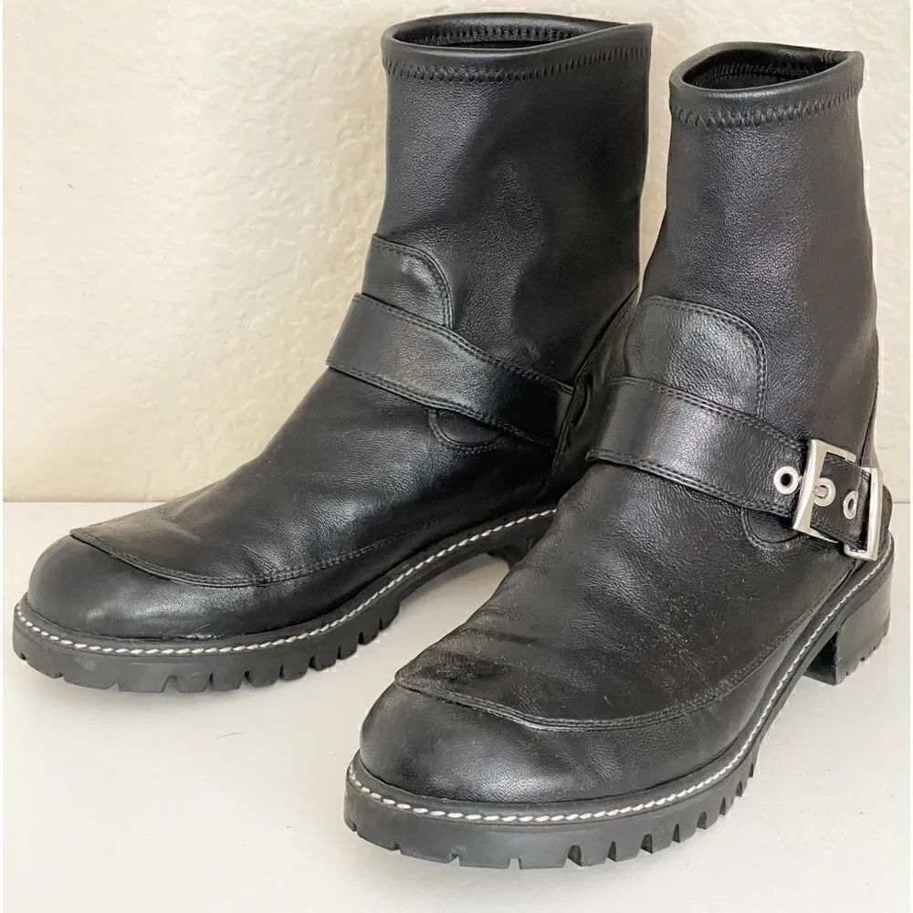 STUART WEITZMAN neoprene Lug Sole Ankle Boots (Size 8 B)